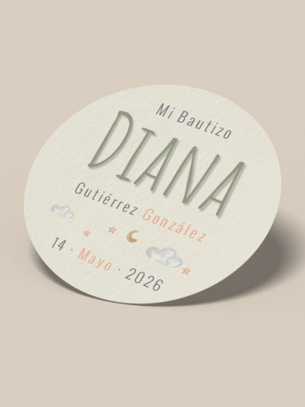Pegatinas redondas bautizo Carrusel 2
