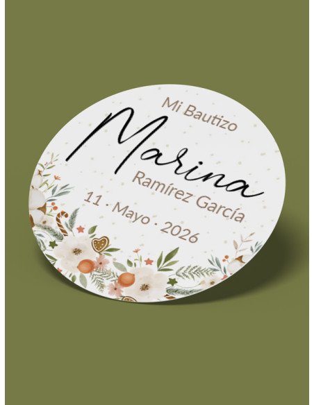 Pegatinas bautizo Conejito