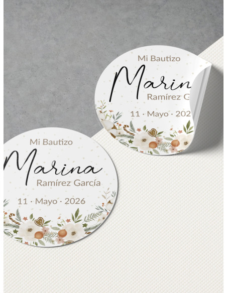 Pegatinas bautizo Conejito