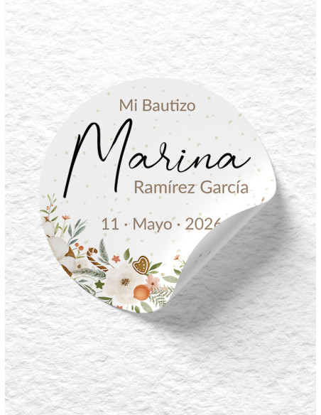Pegatinas bautizo Conejito