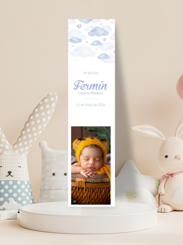 Marcapáginas Bautizo Cielo Azul
