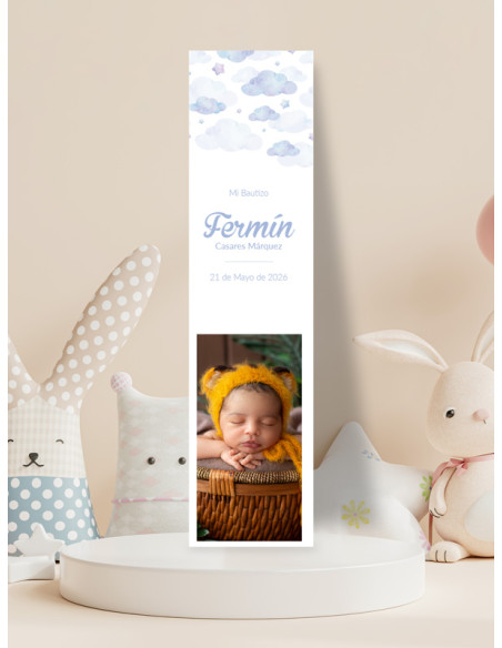 Marcapáginas Bautizo Cielo Azul