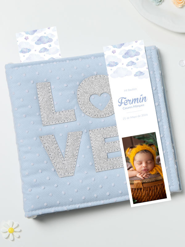Marcapáginas Bautizo Cielo Azul