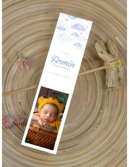 Marcapáginas Bautizo Cielo Azul