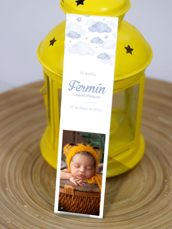 Marcapáginas Bautizo Cielo Azul