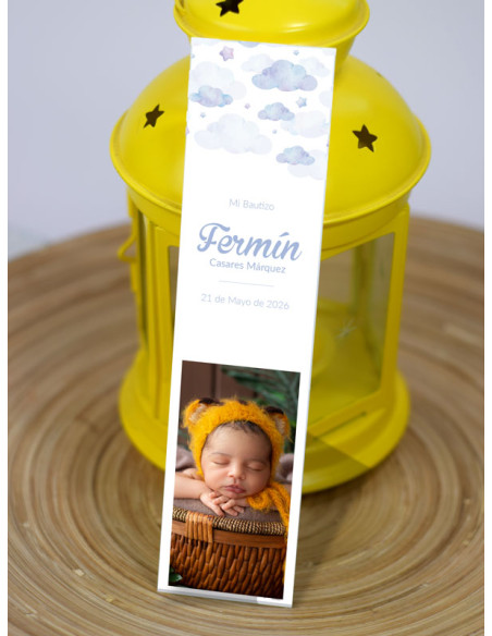 Marcapáginas Bautizo Cielo Azul