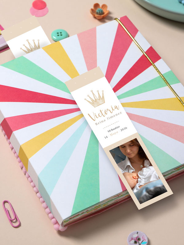 Marcapáginas Bautizo Corona