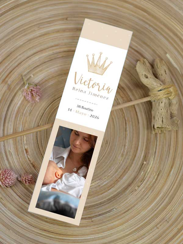 Marcapáginas Bautizo Corona
