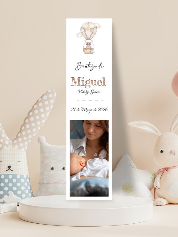 Marcapáginas Bautizo Globo