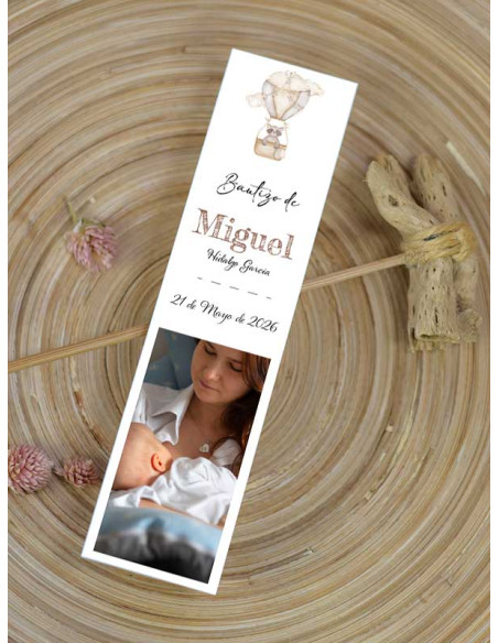 Marcapáginas Bautizo Globo