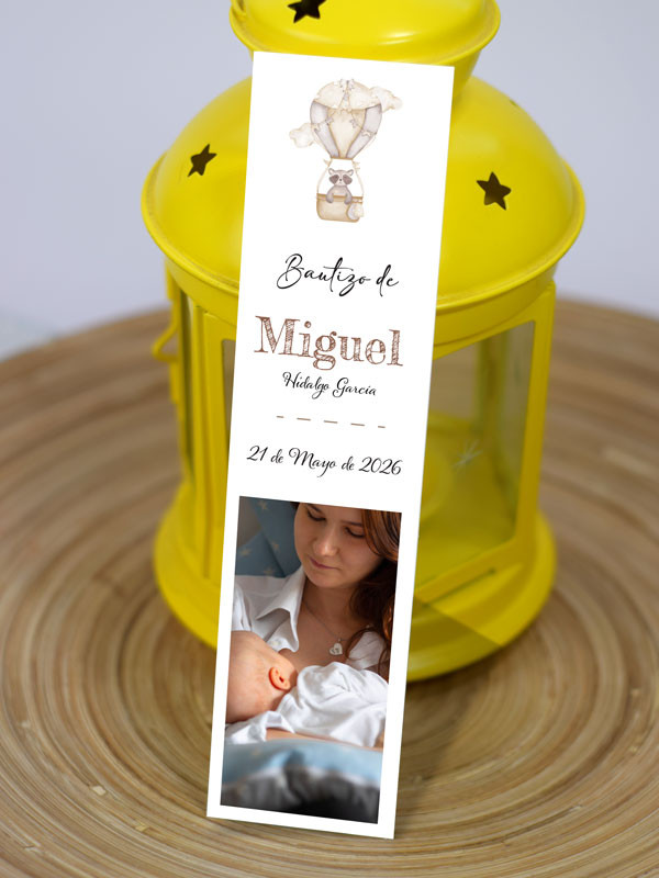 Marcapáginas Bautizo Globo divertido