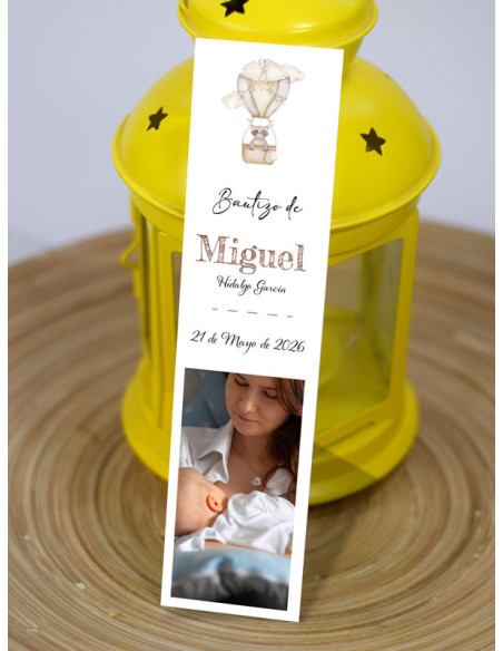 Marcapáginas Bautizo Globo divertido