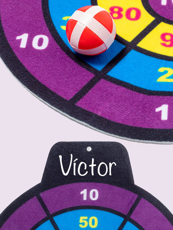 Juego de Diana de Tela con Pelotas: Regalo Divertido para Bautizo