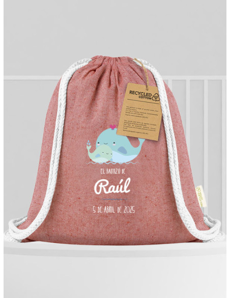 Mochila de Cuerdas en Algodón Reciclado: Regalo Práctico para Bautizo