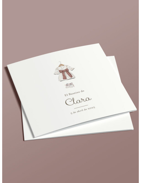 Invitación bautizo díptico niña
