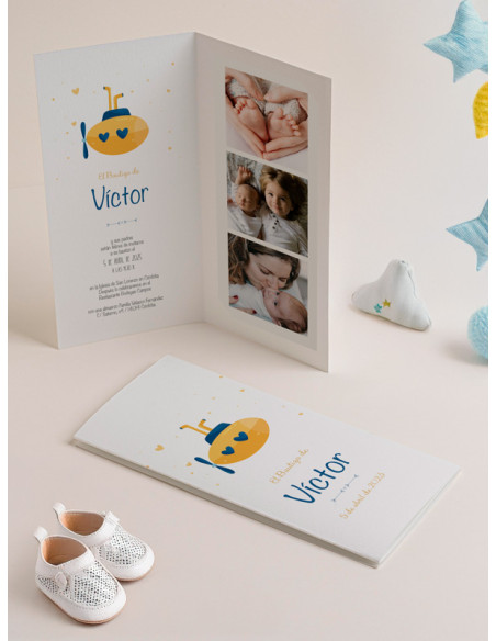 Invitación bautizo recordatorio fotos bebe baratos