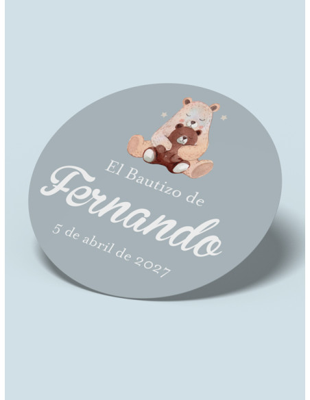 Pegatinas bautizo Osito