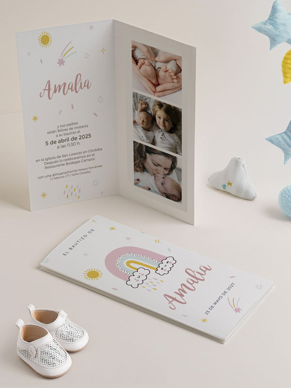 Invitación Díptico Photocall Bautizo...