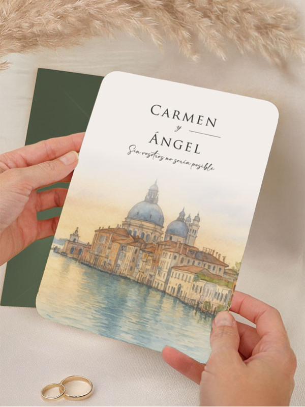 Invitación boda personalizada Venecia