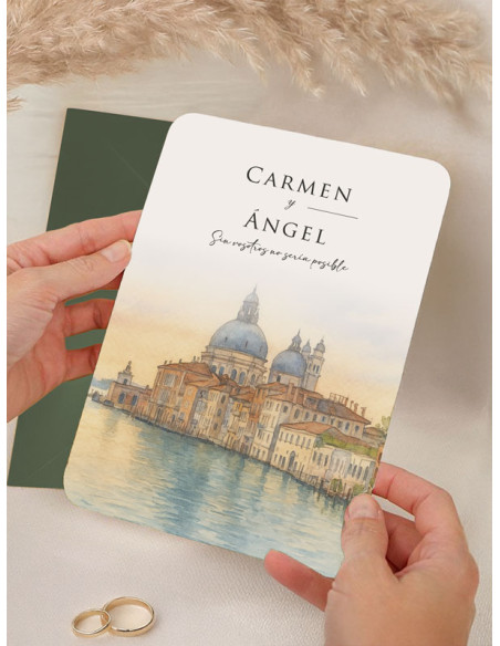 Invitación boda personalizada Venecia