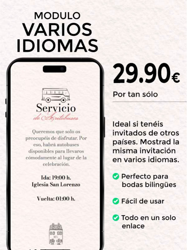 Modulo multilenguaje invitacion digital