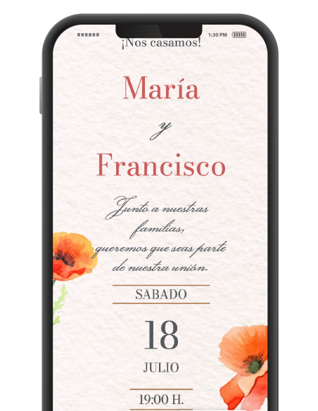 Invitación boda digital original gratis