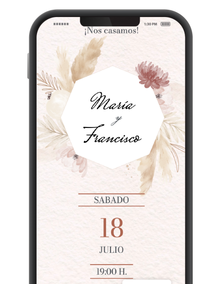 Invitación boda digital original gratis