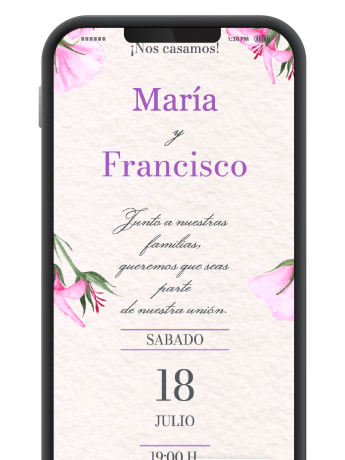 Invitación boda digital original gratis