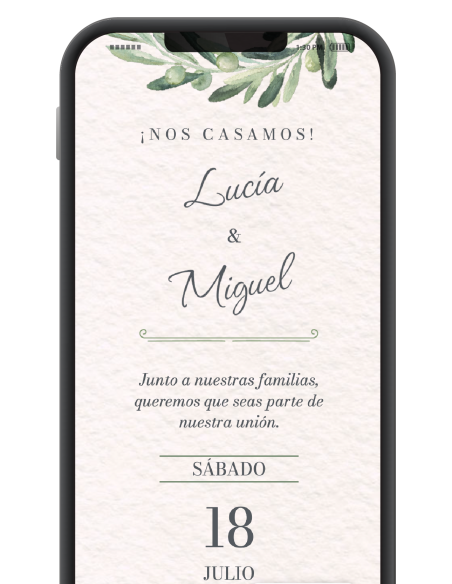 Invitación boda digital original gratis