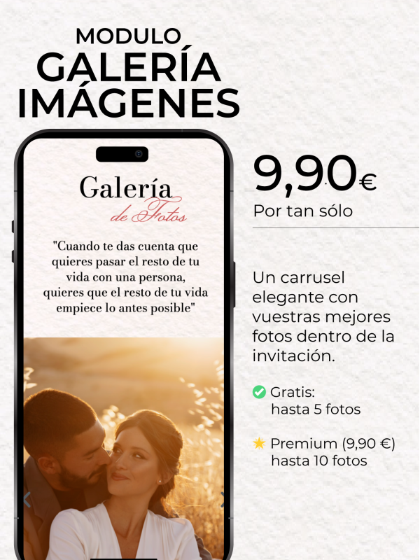 Módulo galeria de imagenes invitacion digital