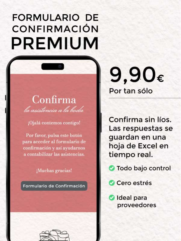 Modulo formulario premium invitacion digital
