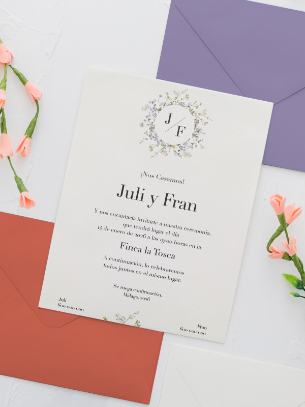 Invitaciones Boda con sobres...