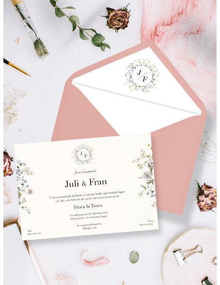 Invitaciones Boda con sobres especiales Color Spring