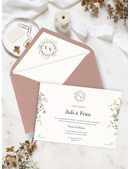 Invitacion de boda color spring  barata