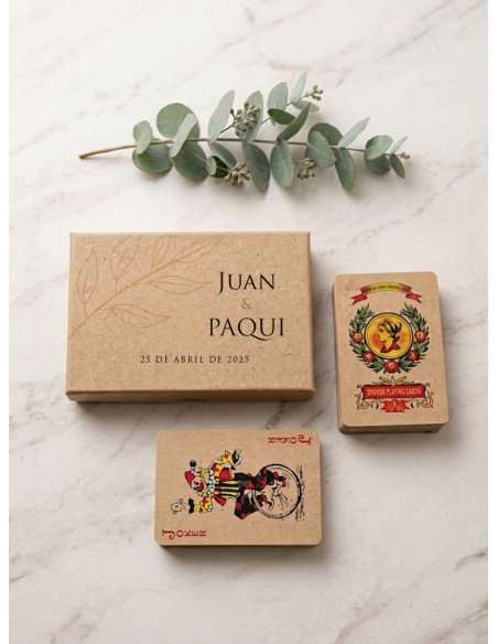 Set doble baraja cartas regalo boda
