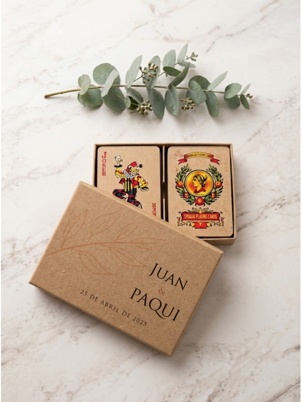 Set doble baraja cartas regalo boda