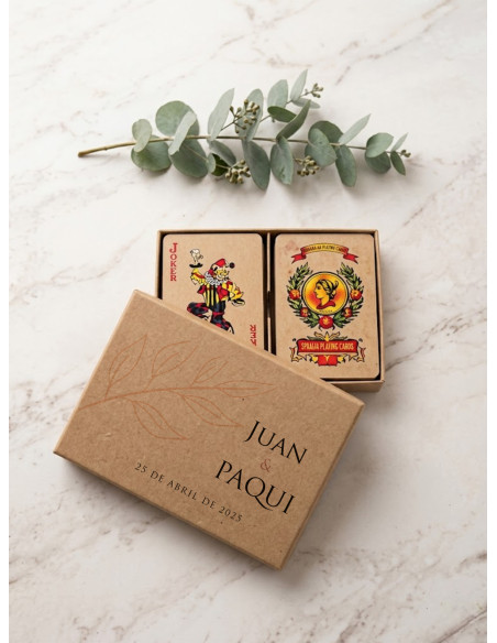 Set doble baraja cartas regalo boda