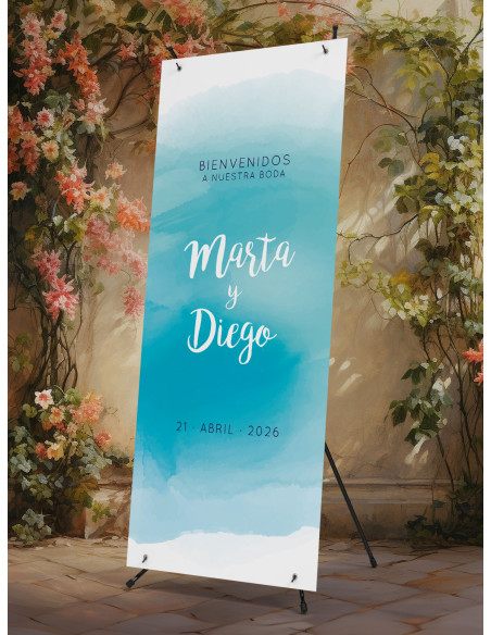 Banners de Bienvenida Bodas modelo Aguada