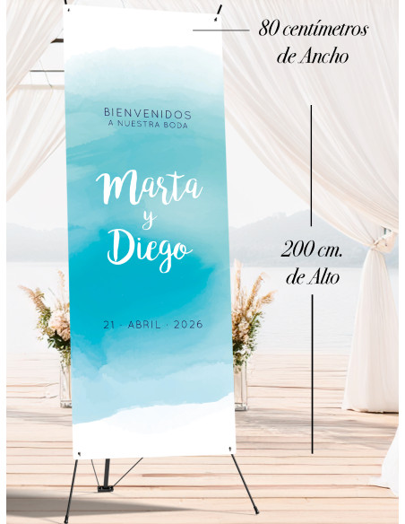 Banners de Bienvenida Bodas modelo Aguada