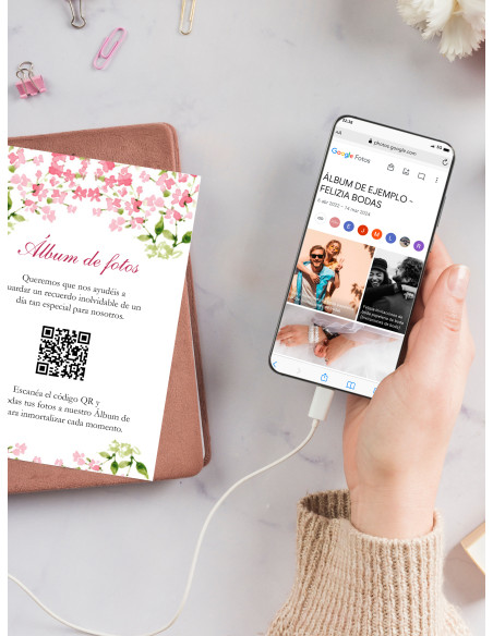 Tarjetas de fotos Boda álbum google modelo Alhelí