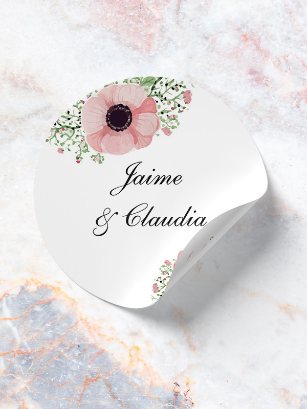 Adhesivos boda Anémona