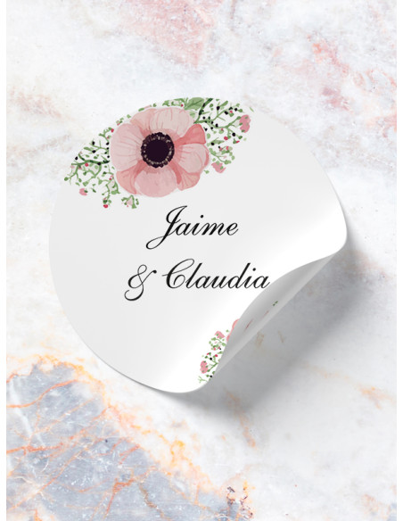 Adhesivos boda Anémona