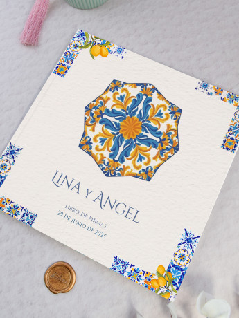 Libro firmas boda Azulejo...