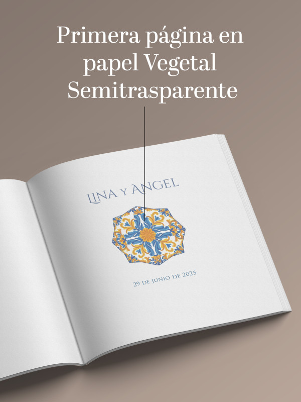 Libro firmas boda Azulejo Limones