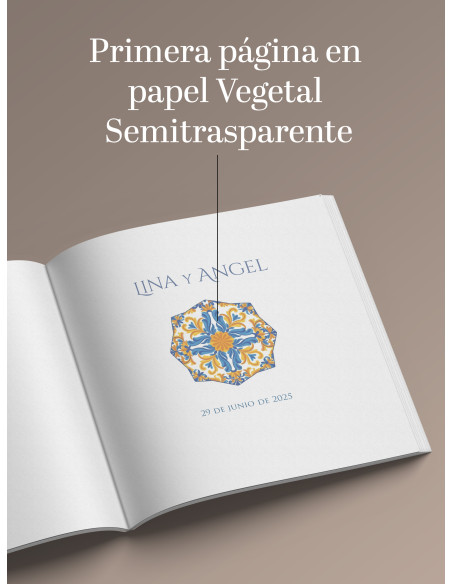 Libro firmas boda Azulejo Limones