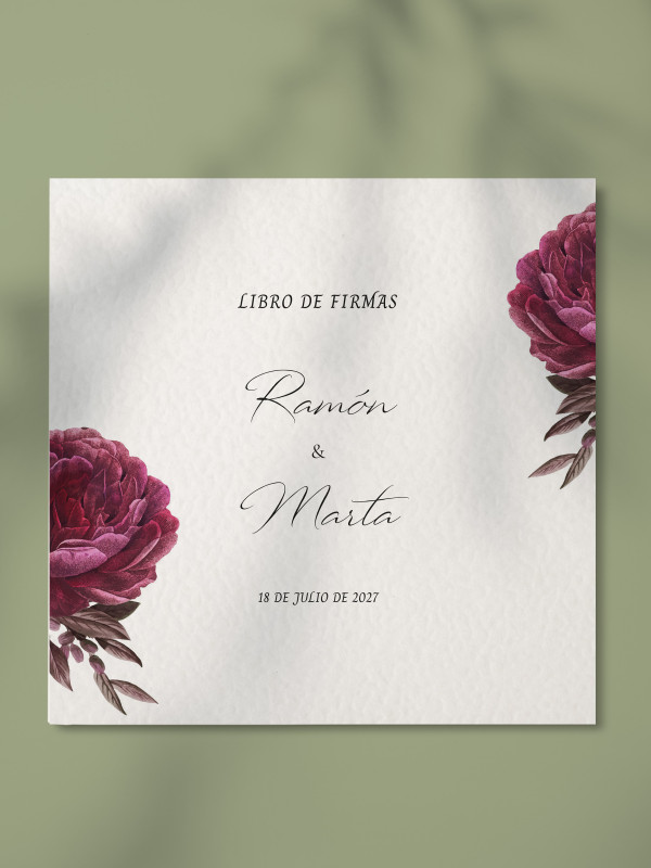 Libro firmas boda Rosa Botánica