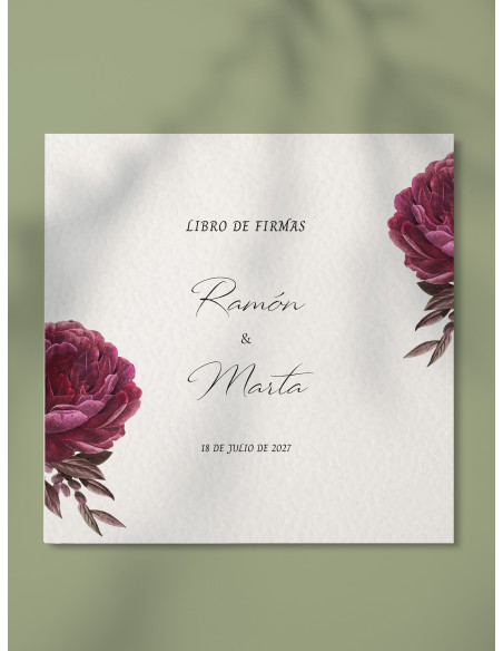 Libro firmas boda Rosa Botánica