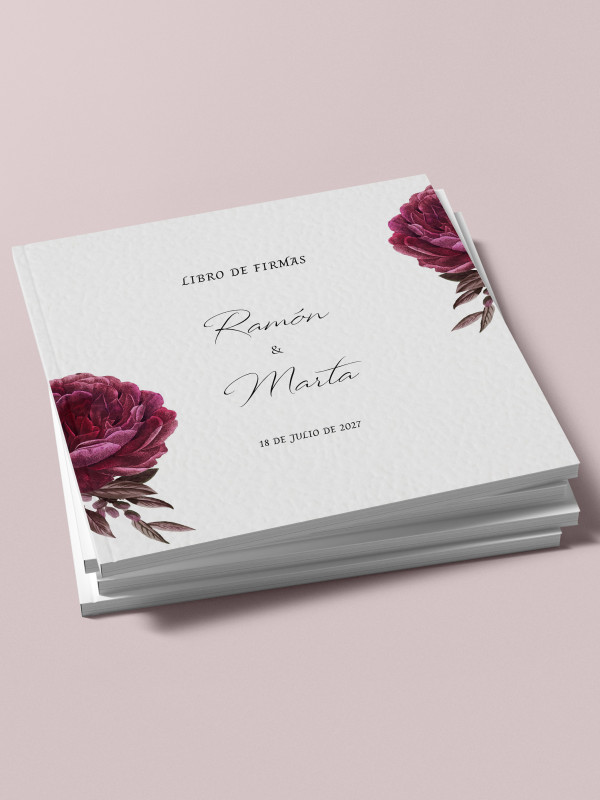 Libro firmas boda Rosa Botánica