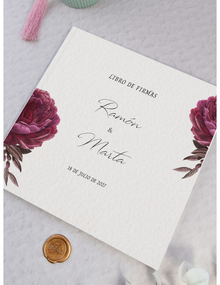 Libro firmas boda Rosa Botánica