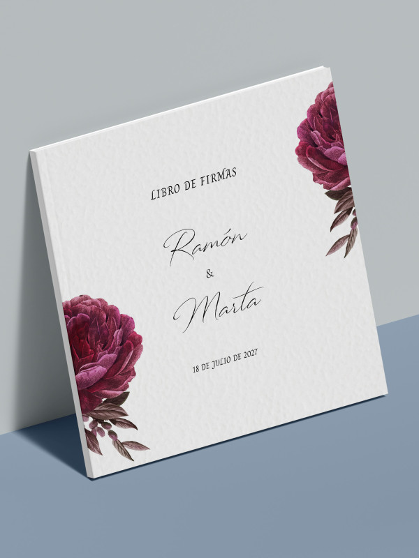 Libro firmas boda Rosa Botánica